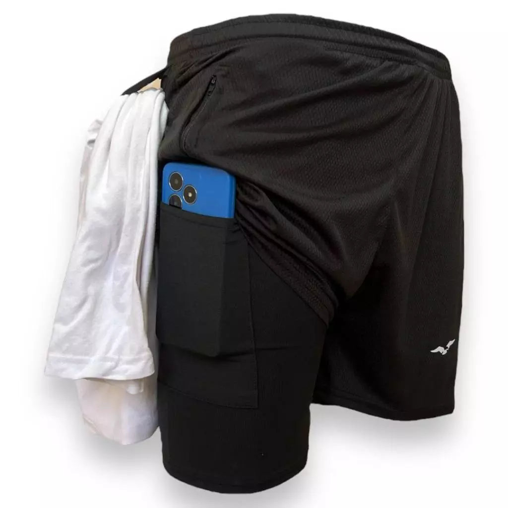 Shorts Masculino Bermuda Compressão Para Corrida e Treino