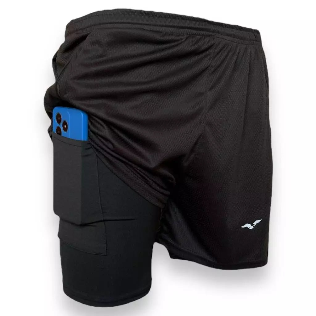 Shorts Masculino Bermuda Compressão Para Corrida e Treino