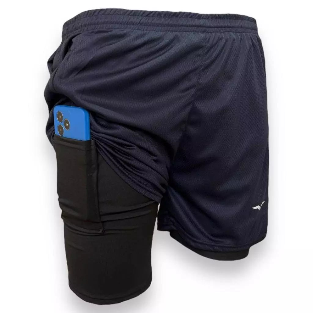 Shorts Masculino Bermuda Compressão Para Corrida e Treino