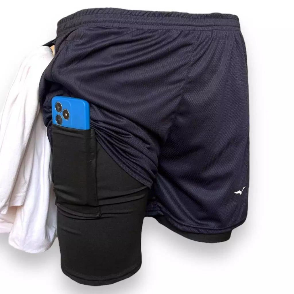 Shorts Masculino Bermuda Compressão Para Corrida e Treino