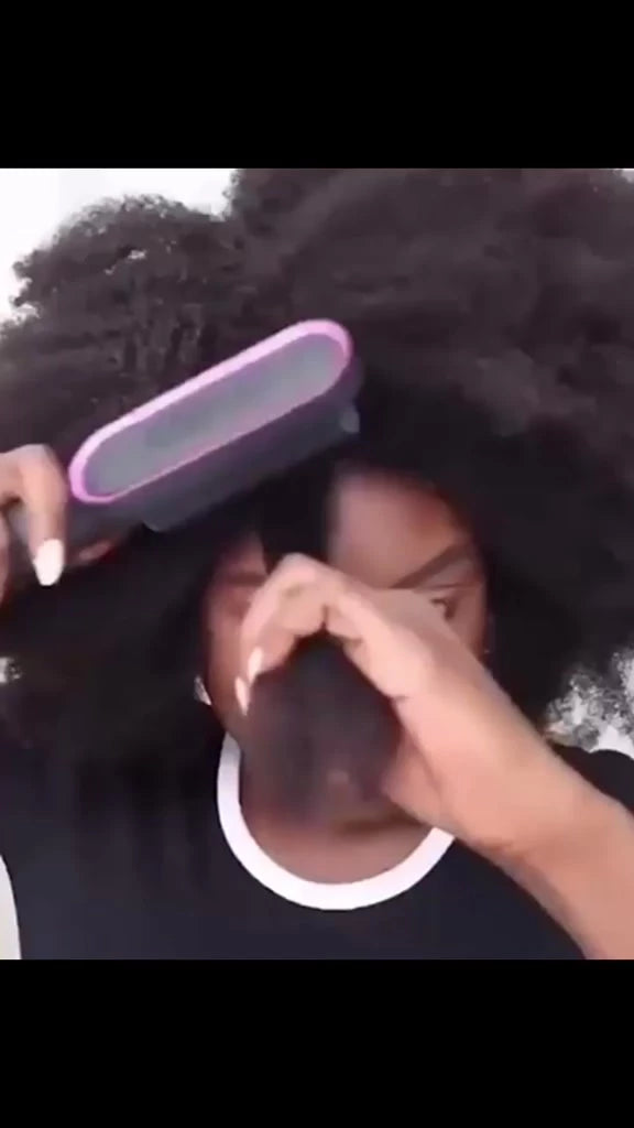 Escova Alisadora Bivolt 5 em 1 - Alisa, Hidrata, Modela, Alinha e Anti-Frizz