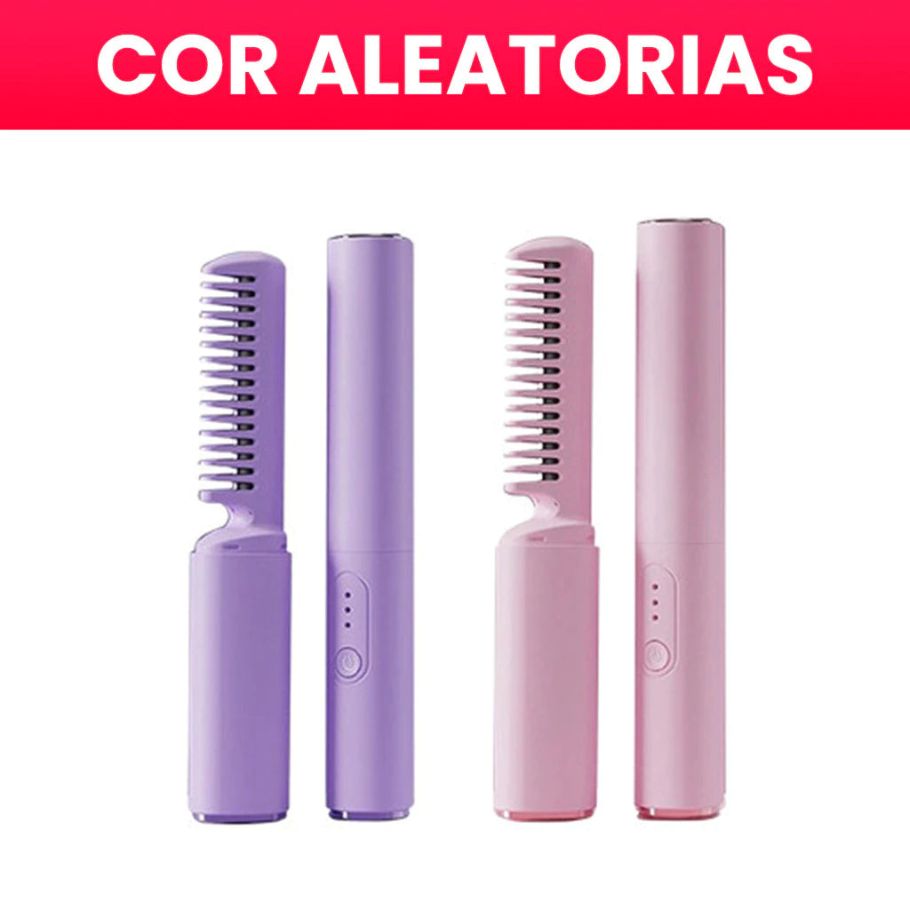 Escova Alisadora Bivolt 5 em 1 - Alisa, Hidrata, Modela, Alinha e Anti-Frizz