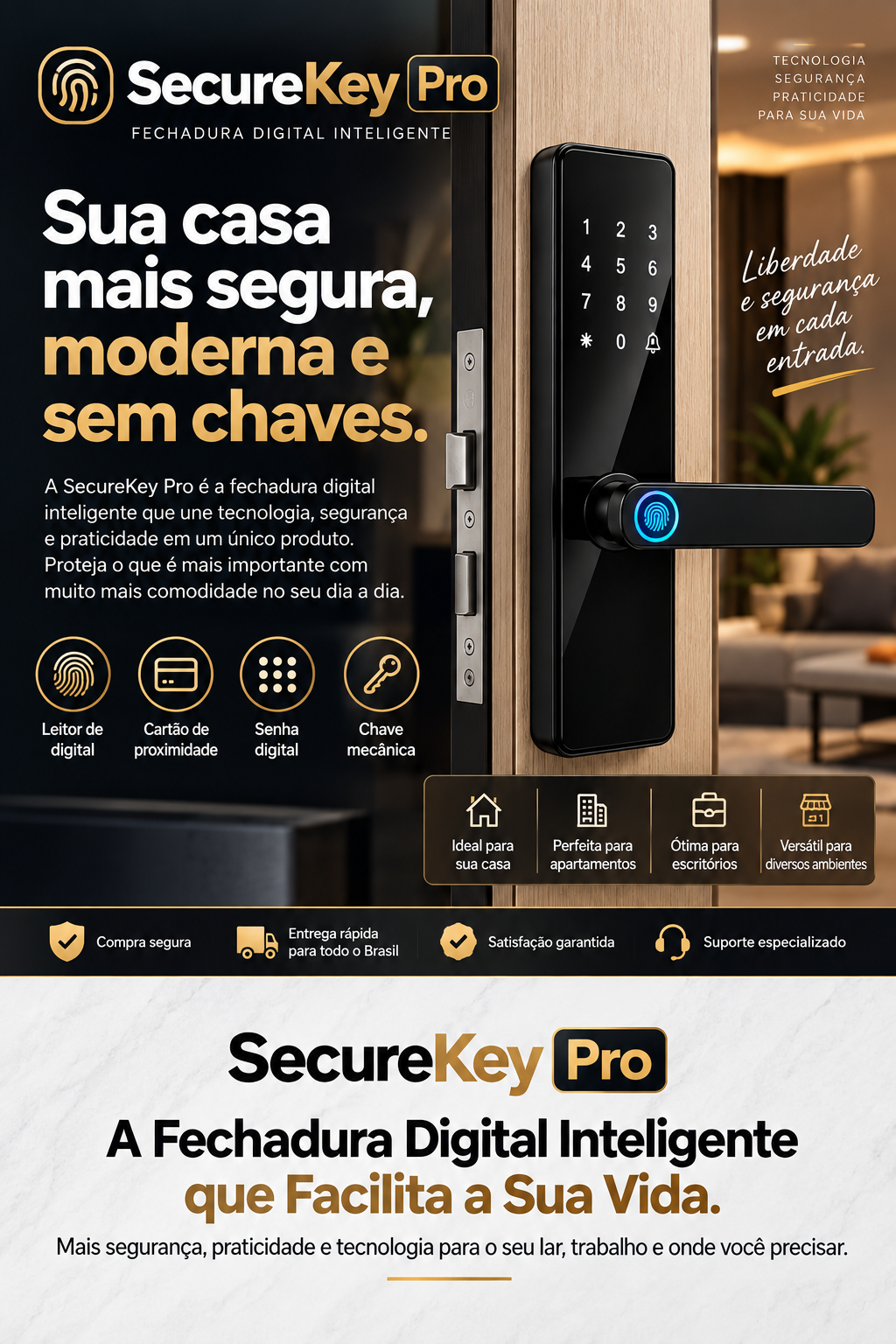 SecureKey Pro - A fechadura inteligente que Falicita a sua vida.