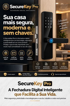 SecureKey Pro - A fechadura inteligente que Falicita a sua vida.