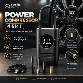 AirMax Pro™ – Compressor de Ar Portátil Digital: Pressão Certa Onde Você Estiver