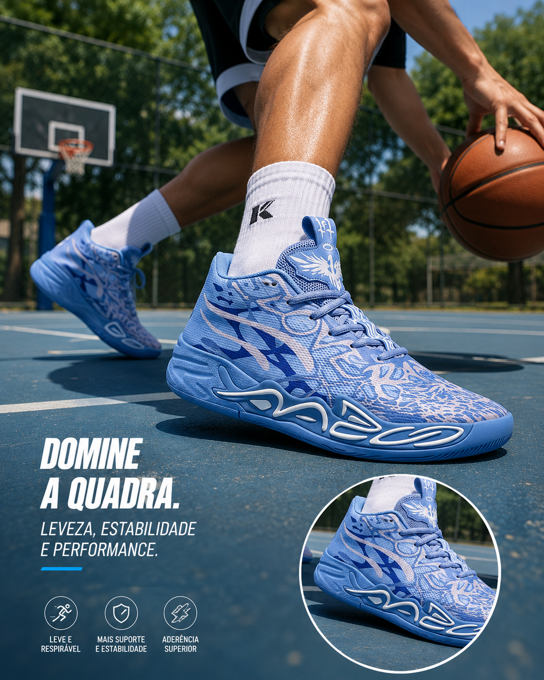 Tênis de basquete e vôlei New Fusion