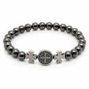 Pulseira Hematita Medalha De São Bento