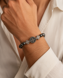 Pulseira Hematita Medalha De São Bento