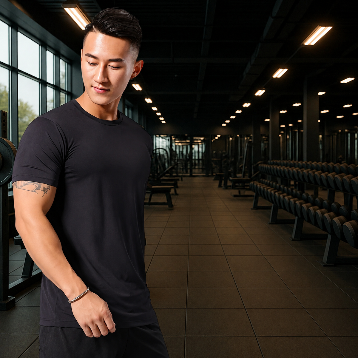 Camiseta Masculinas Modal Tencel Com Regulação Térmica Camisa para Academia