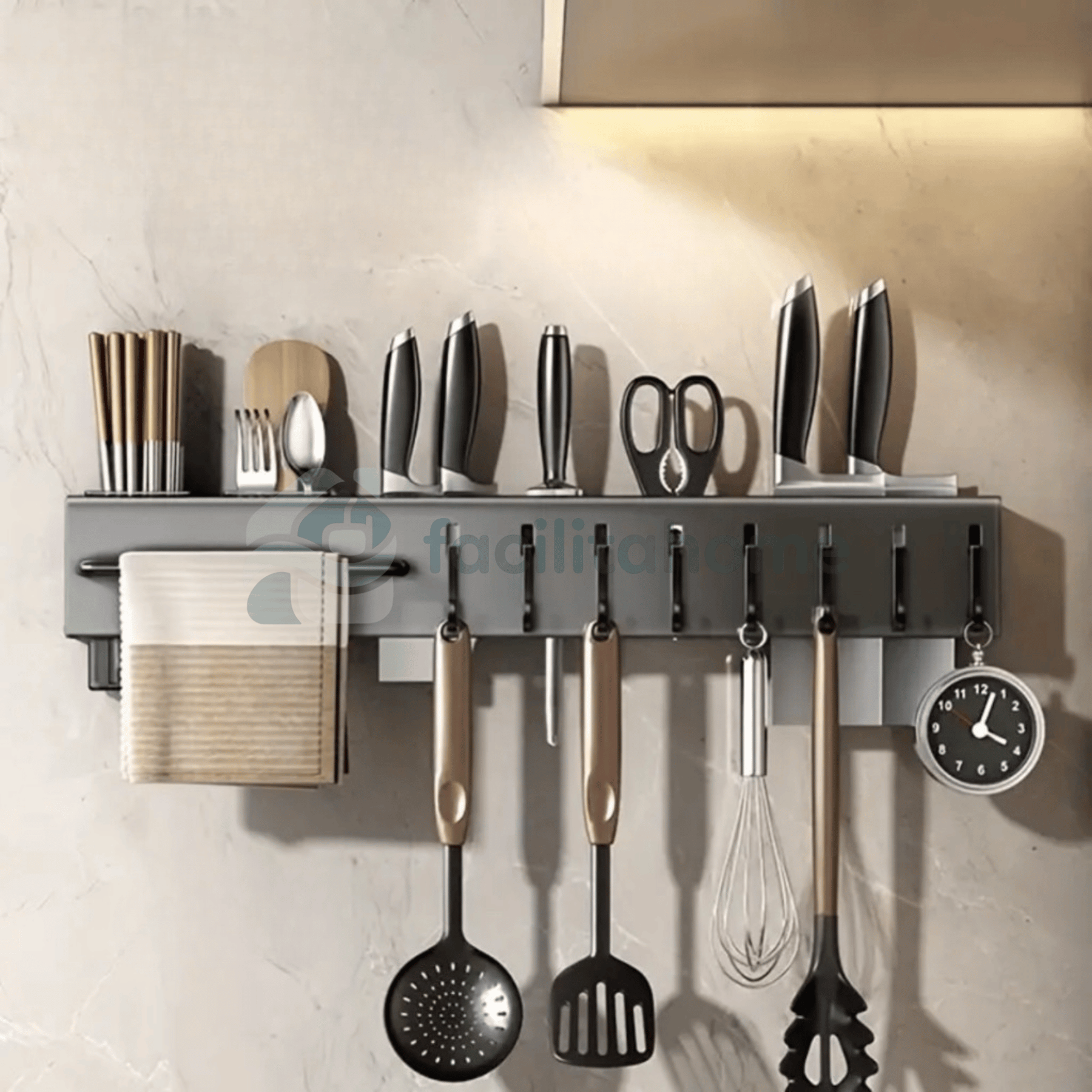 Porta-Utensílios Londres em Aço Inox Premium