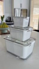 Kit 3 Organizadores Potes Hermético para Geladeira [E-Book de receitas grátis]