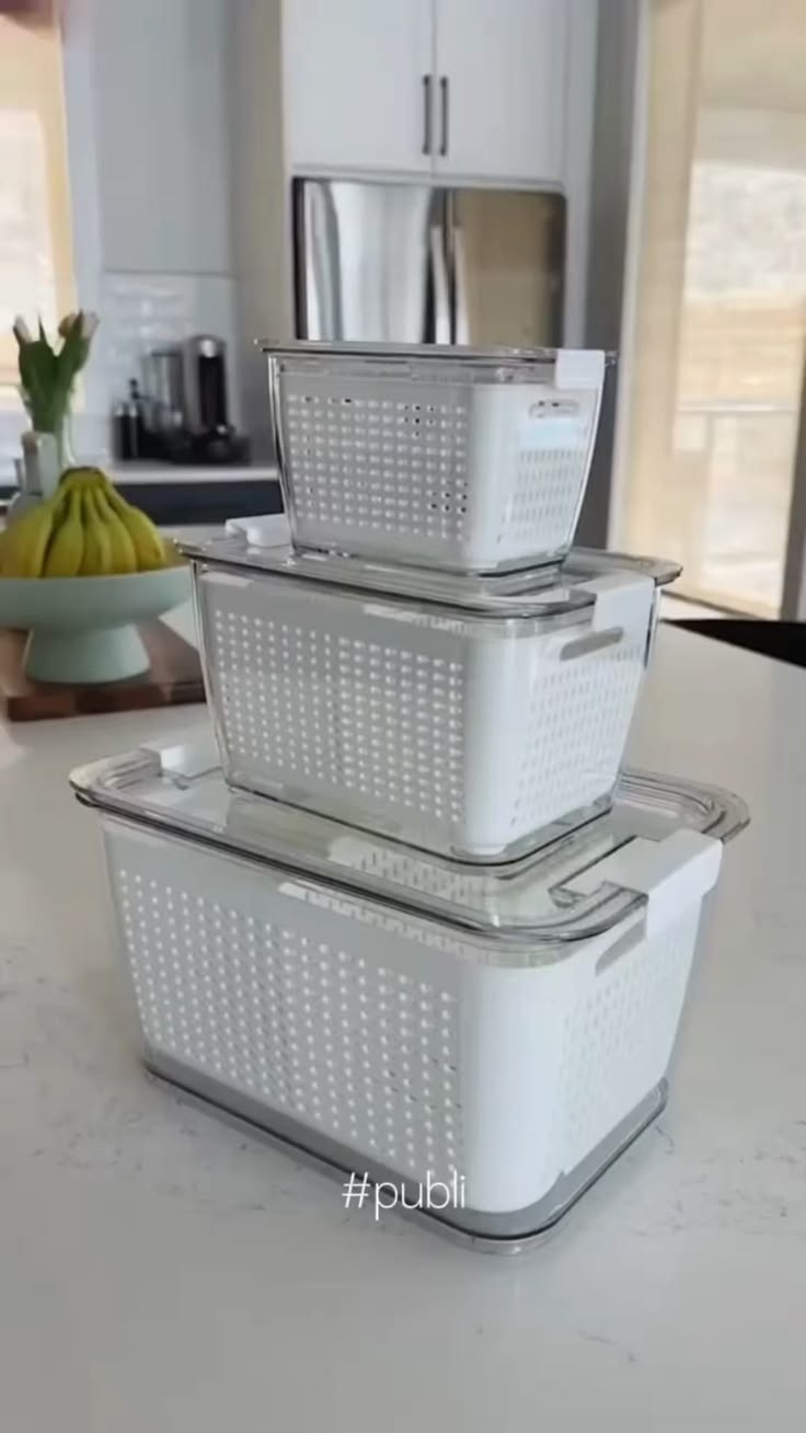 Kit 3 Organizadores Potes Hermético para Geladeira [E-Book de receitas grátis]
