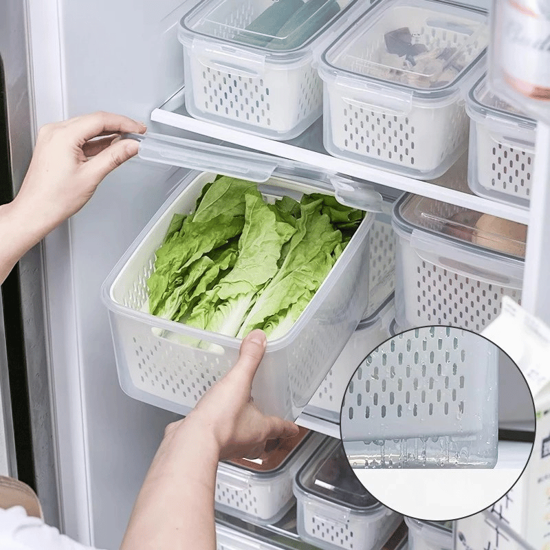 Kit 3 Organizadores Potes Hermético para Geladeira [E-Book de receitas grátis]