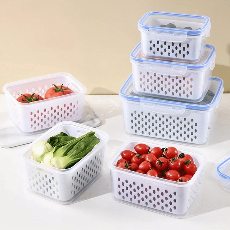 Kit 3 Organizadores Potes Hermético para Geladeira [E-Book de receitas grátis]