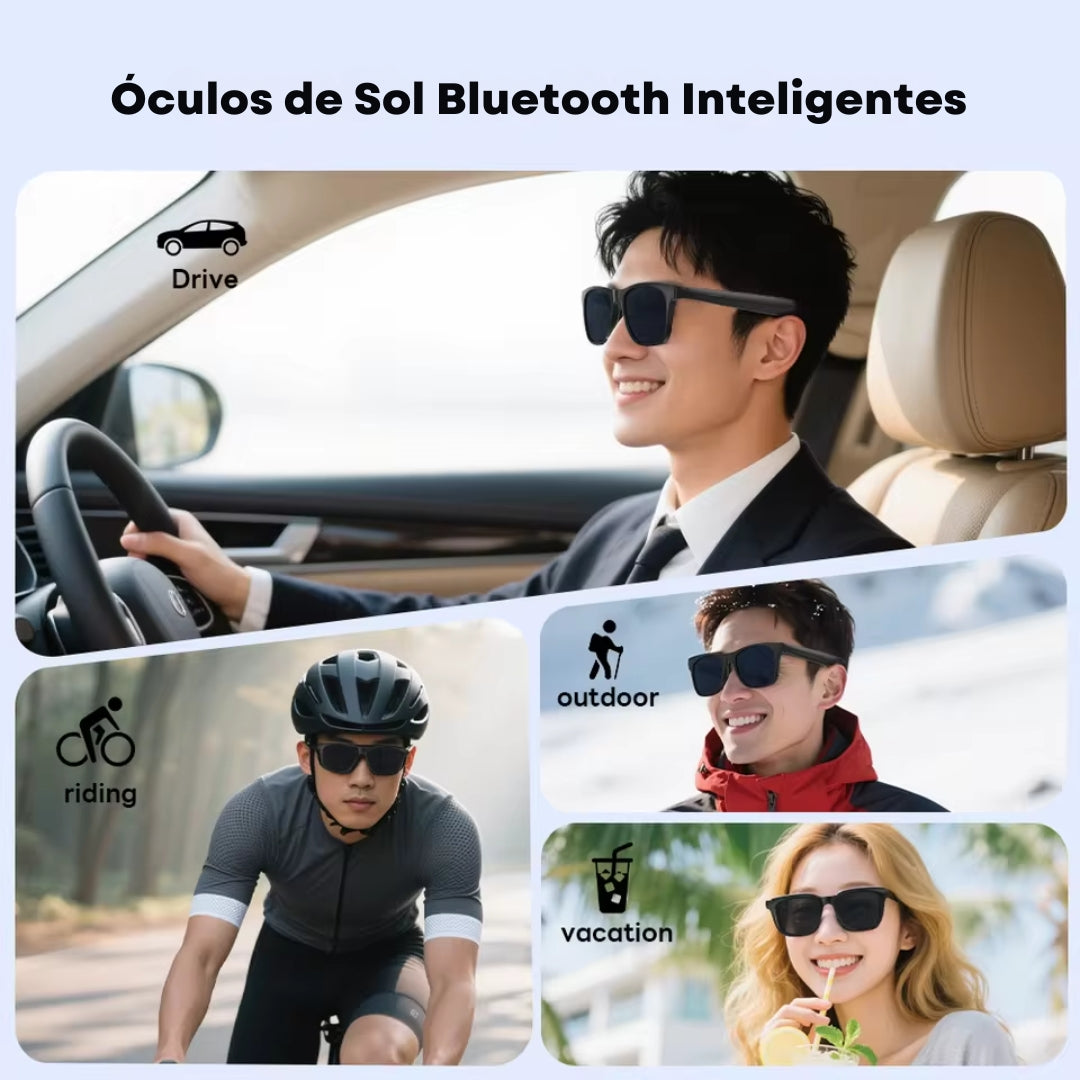 Óculos Microwear Inteligente Camera 13MP Áudio Bluetooth