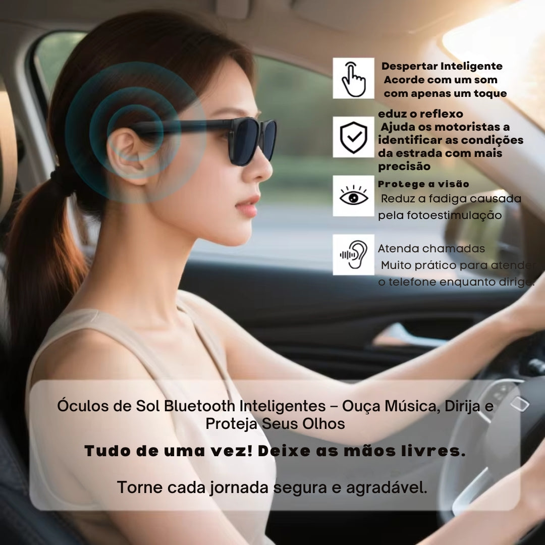 Óculos Microwear Inteligente Camera 13MP Áudio Bluetooth