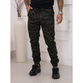 Calças Jogger Jeans Camuflada Masculina Com Punho Elástico