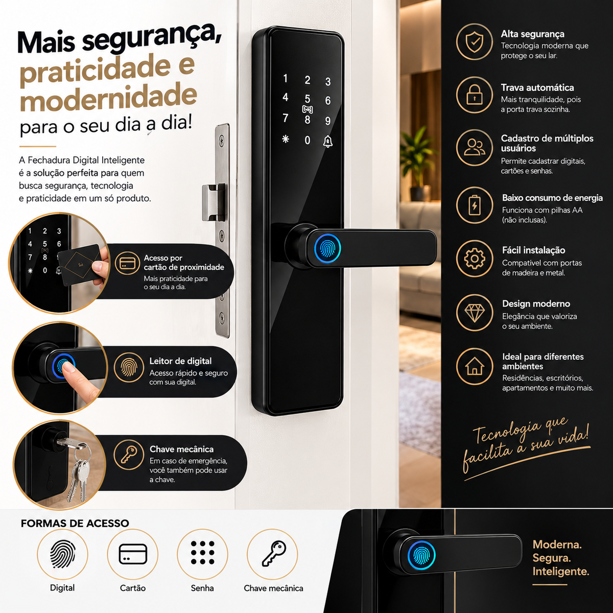 SecureKey Pro - A fechadura inteligente que Falicita a sua vida.