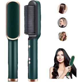 Escova Alisadora Bivolt 5 em 1 - Alisa, Hidrata, Modela, Alinha e Anti-Frizz