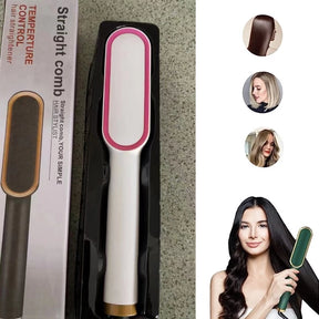 Escova Alisadora Bivolt 5 em 1 - Alisa, Hidrata, Modela, Alinha e Anti-Frizz